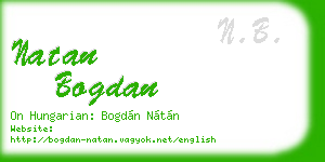 natan bogdan business card