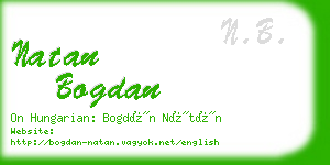 natan bogdan business card